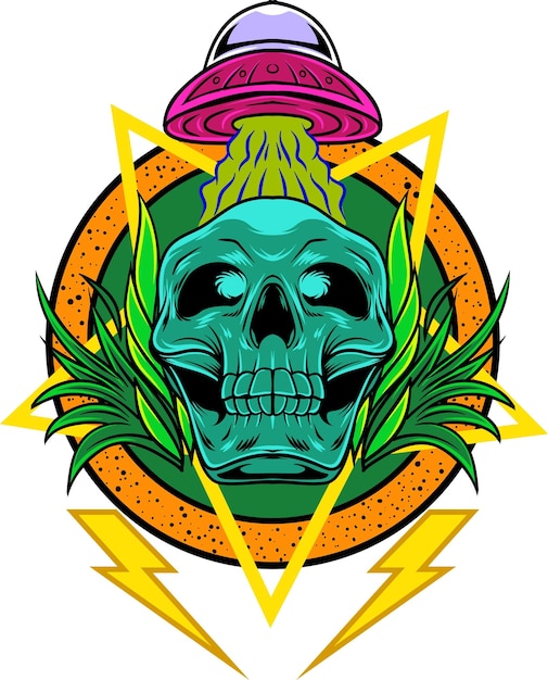 Vector ilustración de calavera vintage con vector de stock de calidad premium