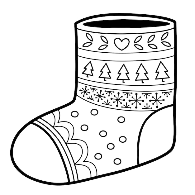 Ilustración de calcetín para colorear