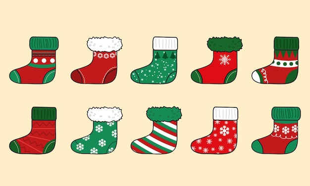 Ilustración de calcetines de Navidad