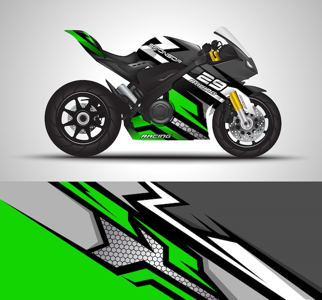 Ilustración de calcomanía de motocicleta de carreras