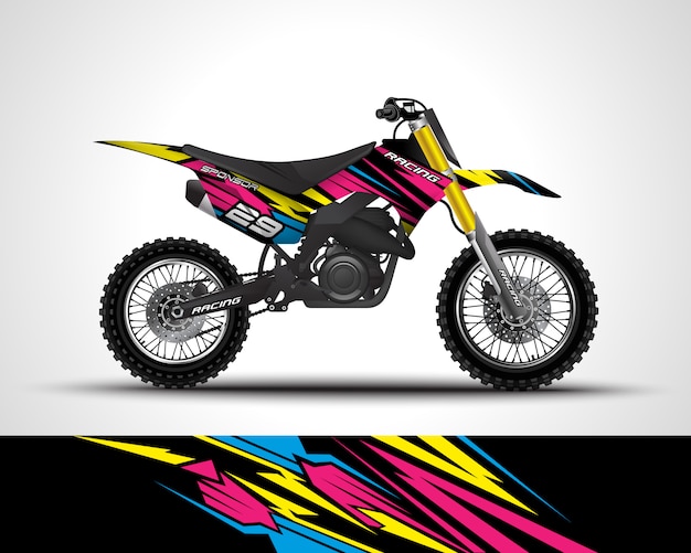 Ilustración de calcomanía de motocross