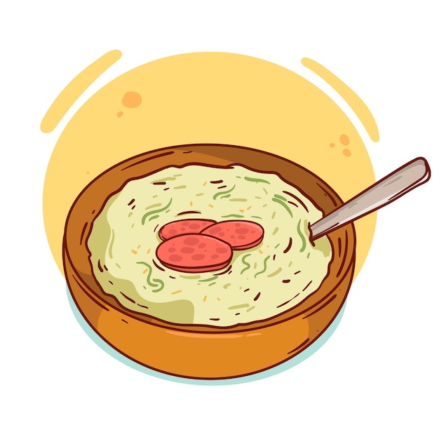 Vector ilustración de caldo verde dibujado a mano