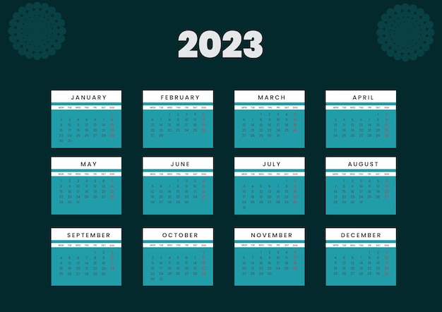 Ilustración del calendario 2023