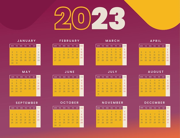 Ilustración del calendario 2023