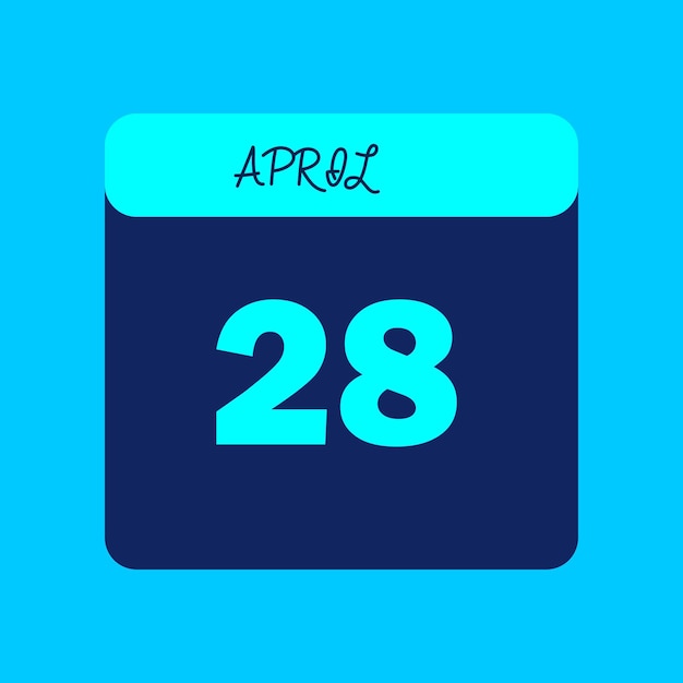 Ilustración del calendario del mes de abril de 2024