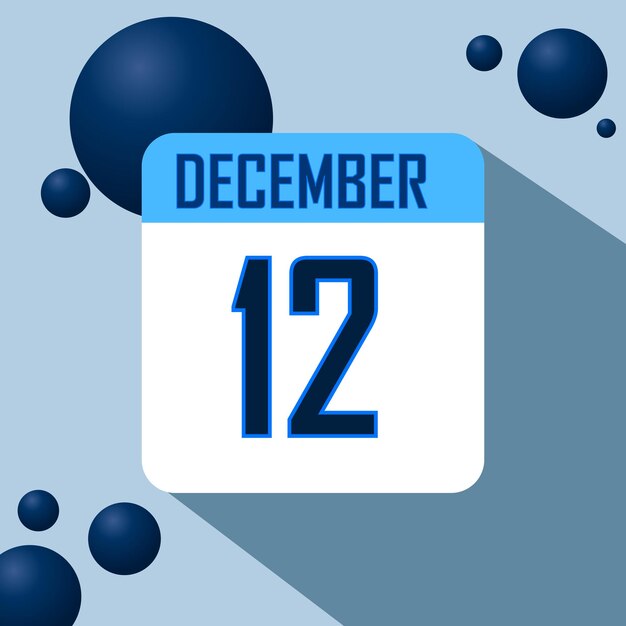 Ilustración del calendario del mes de diciembre para los eventos de 2025 y 2024