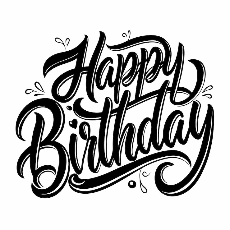 Vector ilustración de caligrafía de feliz cumpleaños