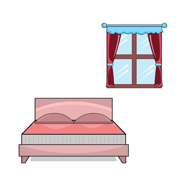 Vector ilustración de la cama