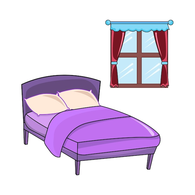 Vector ilustración de la cama