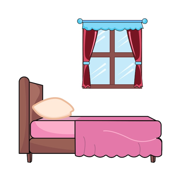 Vector ilustración de la cama