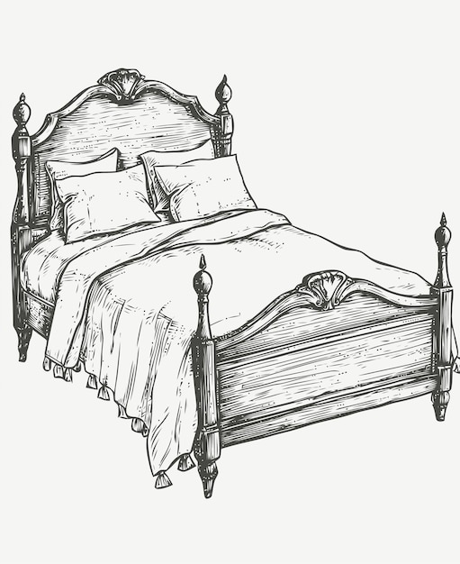 Vector ilustración de una cama