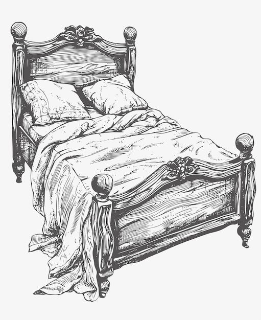 Vector ilustración de una cama
