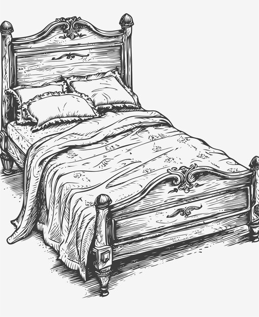 Ilustración de una cama