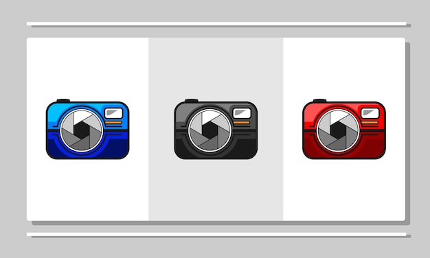 Ilustración de una cámara digital opciones de imagen de cámara de tres colores