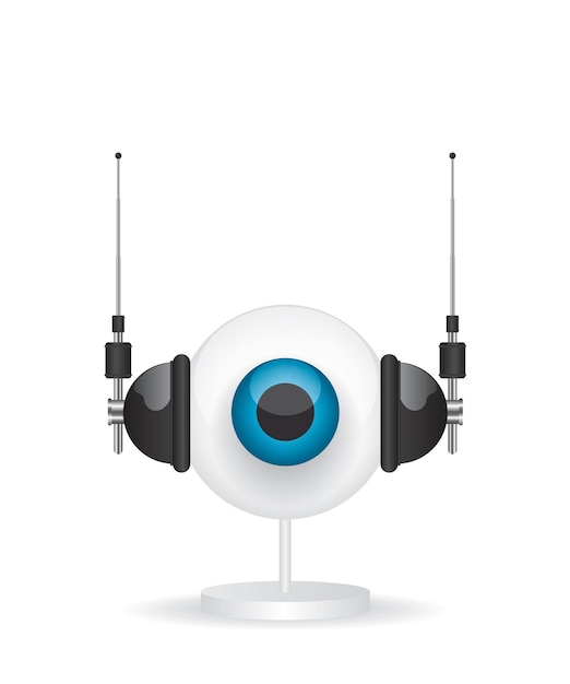 Ilustración de cámara ocular y auriculares