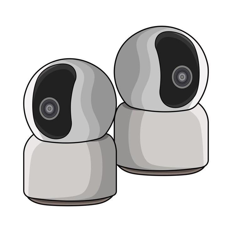 Vector ilustración de las cámaras de vigilancia