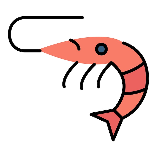 Ilustración de los camarones aplanados
