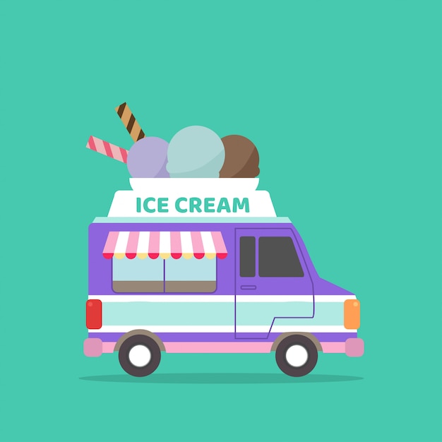 Vector ilustración de camión de helados