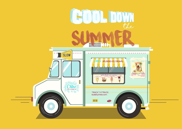 Vector ilustración de camión de helados