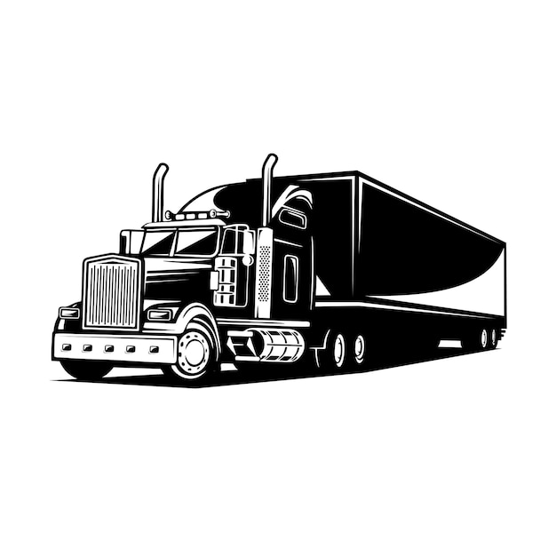 Ilustración de camión logístico y entrega de mercancías