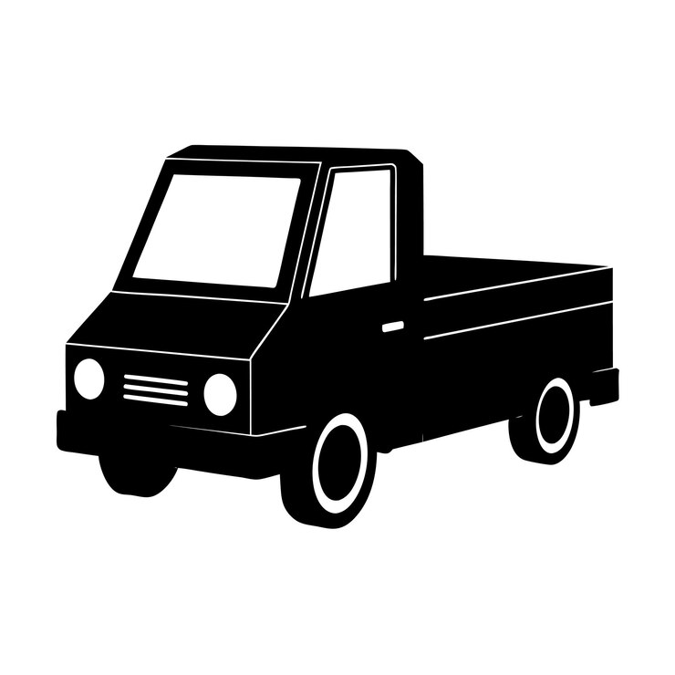 Ilustración de camioneta en blanco y negro