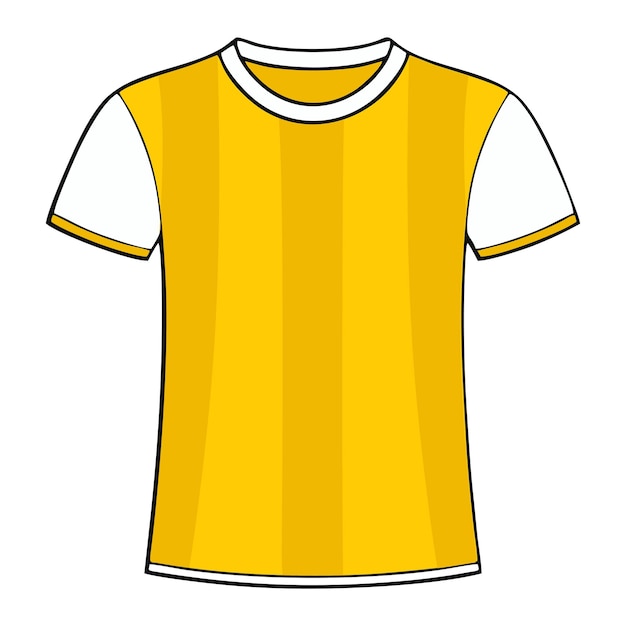 Vector ilustración de camisa y camisa deportiva en diseño vectorial de color amarillo y blanco y diseño del logotipo de la camisa