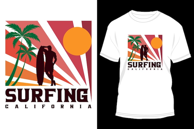 Ilustración de camiseta de surf y diseño vectorial El mejor diseño de camiseta de fondo de surf