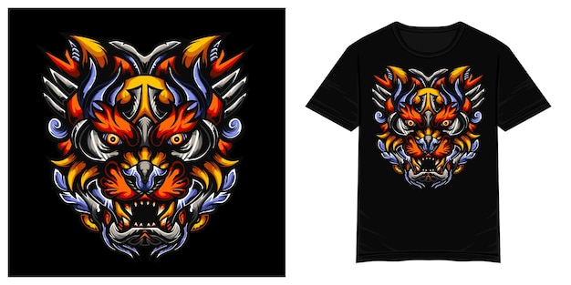 ilustración de camiseta de vector de lionza