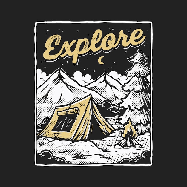 Ilustración de campamento