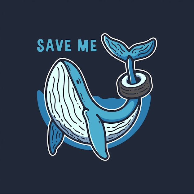 Vector ilustración de campaña de ballenas