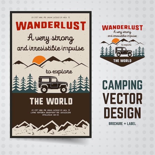 Ilustración de camping wanderlust