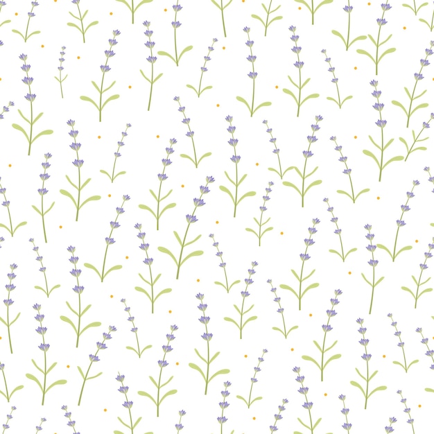 Ilustración de un campo de lavanda con flores