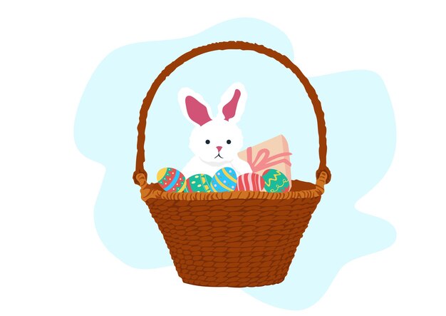 Ilustración de la canasta y el conejo