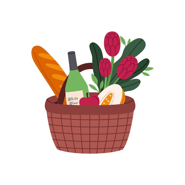 Ilustración de la canasta de picnic