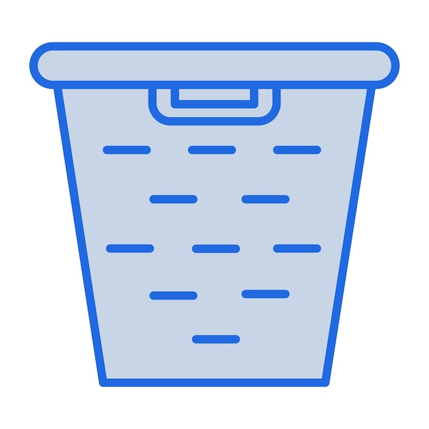 Ilustración de la canasta de ropa en tono azul