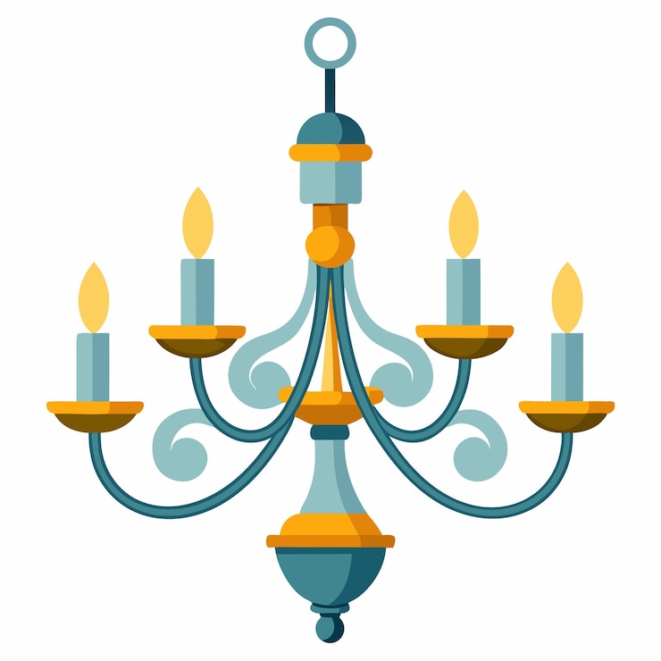 Vector ilustración de un candelabro con una vela