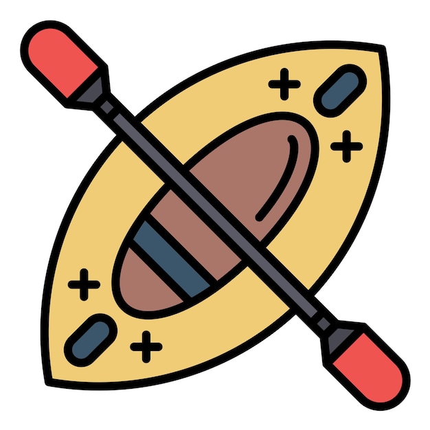 Ilustración de una canoa plana