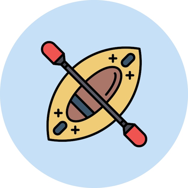 Ilustración de la canoa plana