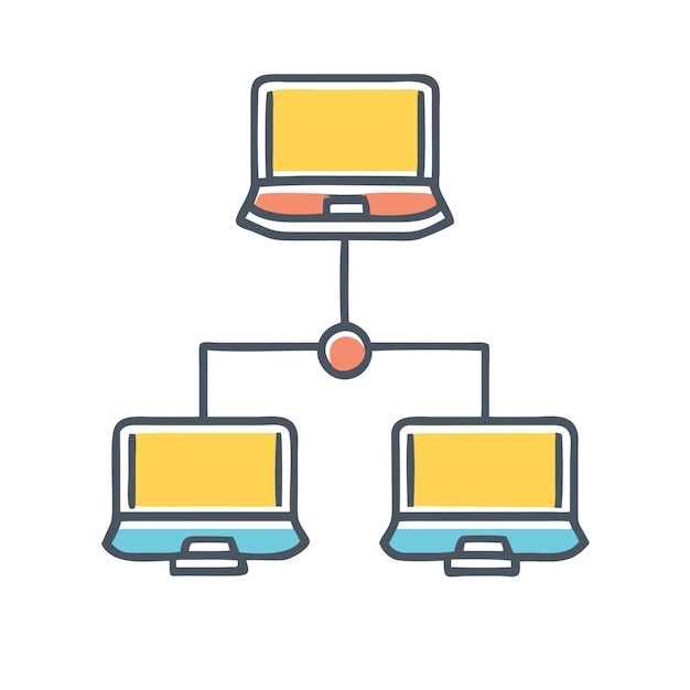 Ilustración de capa vectorial PNG transparente con icono de red plano