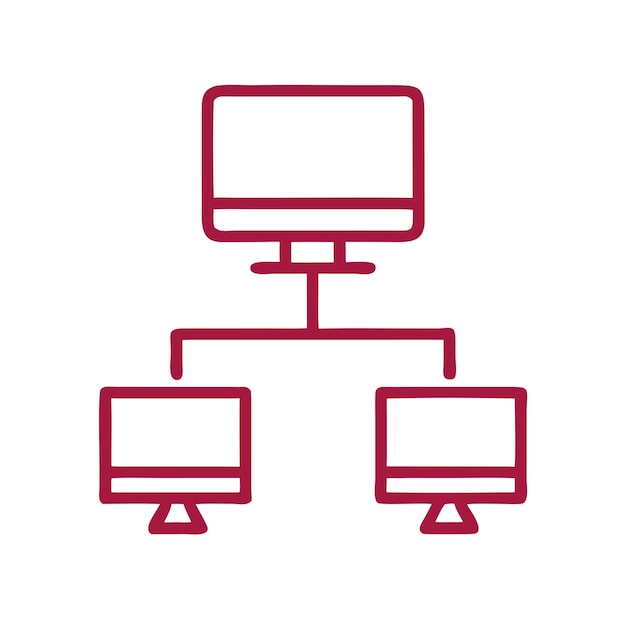Ilustración de capa vectorial PNG transparente con icono de red plano