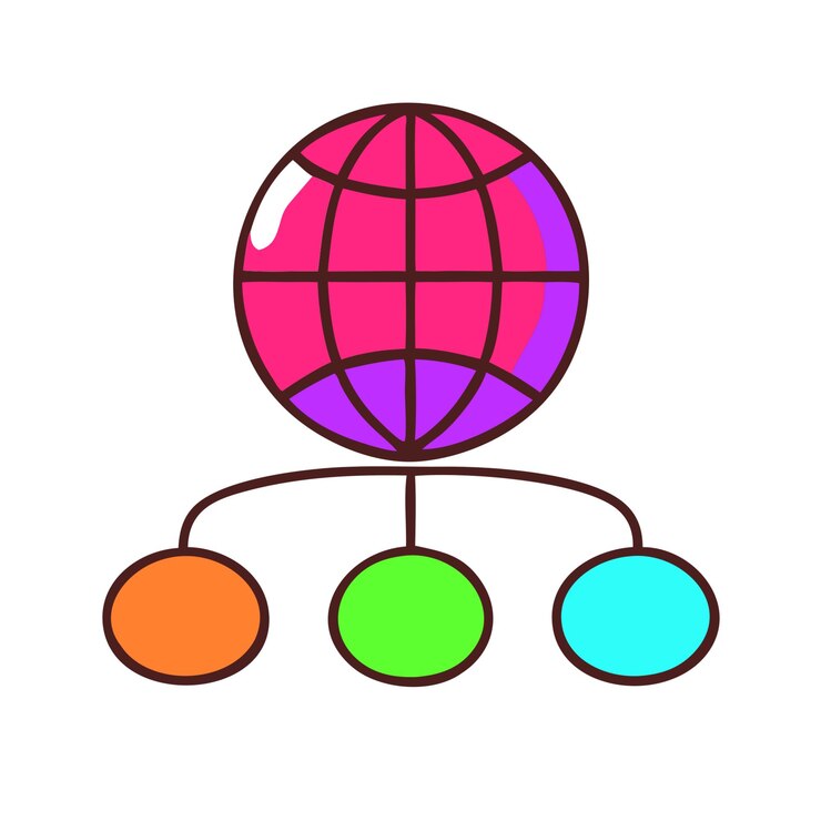 Vector ilustración de capa vectorial png transparente con icono de red plano