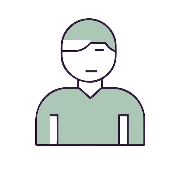 Ilustración de capa vectorial transparente PNG de icono humano plano