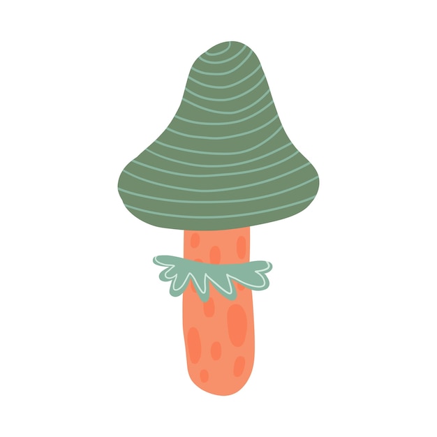 Ilustración caprichosa de setas verdes altas genial para la naturaleza bosque o diseños temáticos de hadas perfecto