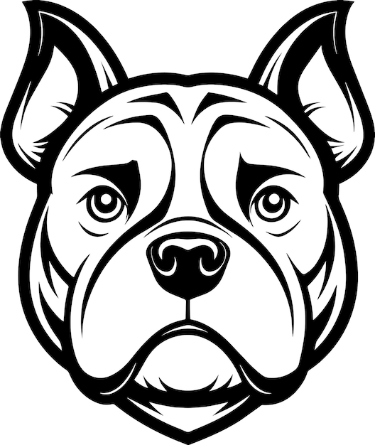 Ilustración de la cara de un bulldog en inglés dibujo de líneas de arte de dibujo de logotipo de arte Clipart aislado