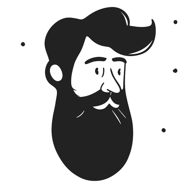 Vector ilustración de la cara del hombre barbudo esta ilustración está basada en vectores con archivo de eps editable