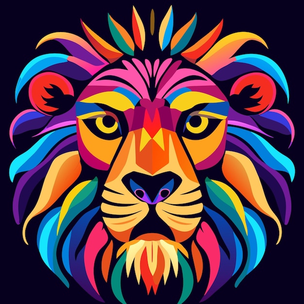 Vector ilustración de la cara del león