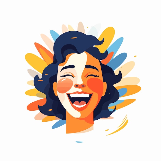 Vector ilustración de una cara muy feliz.