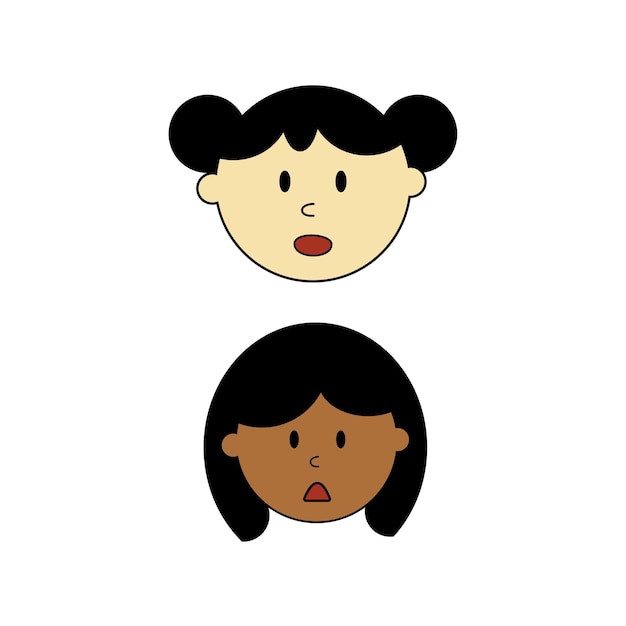 Vector ilustración de la cara de una niña