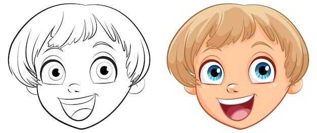 Ilustración de la cara de un niño alegre