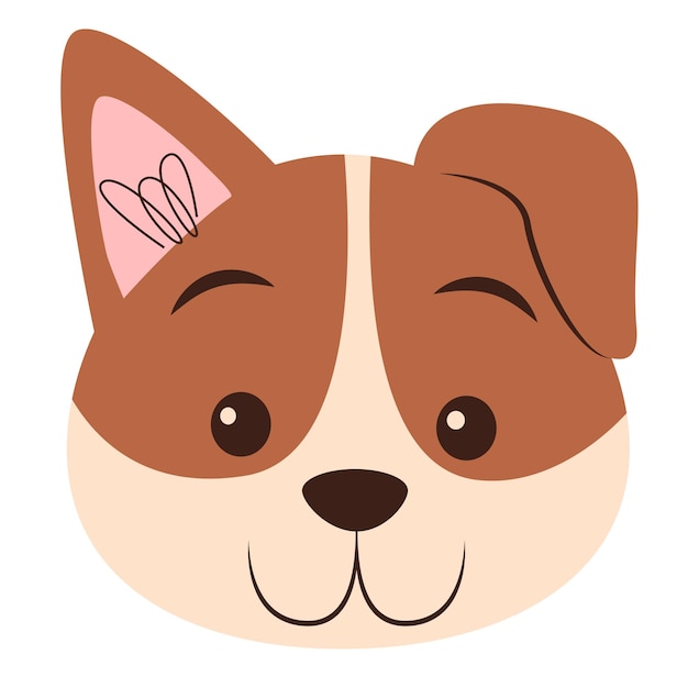 Vector ilustración de la cara de un perro lindo